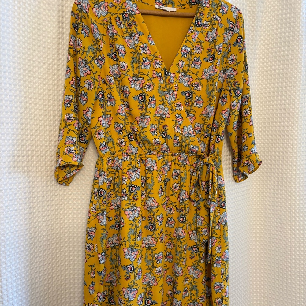 DR2 Mustard Floral Midi Dress